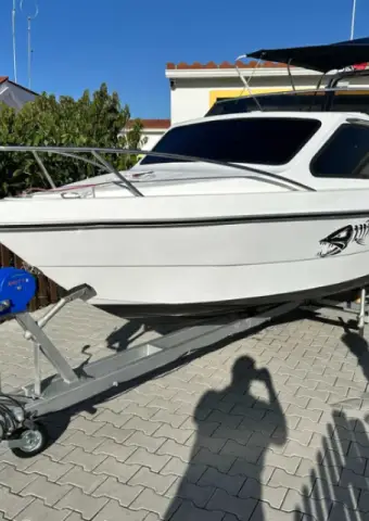 Barco Argus 5mts semi cabinado 6 pessoas Bimini rollbar YAMAHA 70HP - 1/4